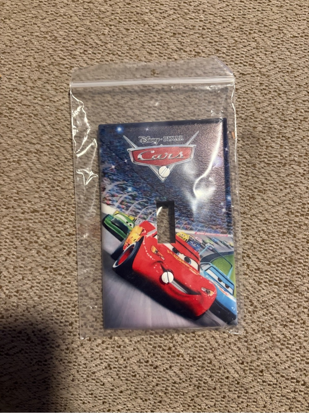 Disney Cars Red Blue Green Lightning McQueen Light Switch Cover